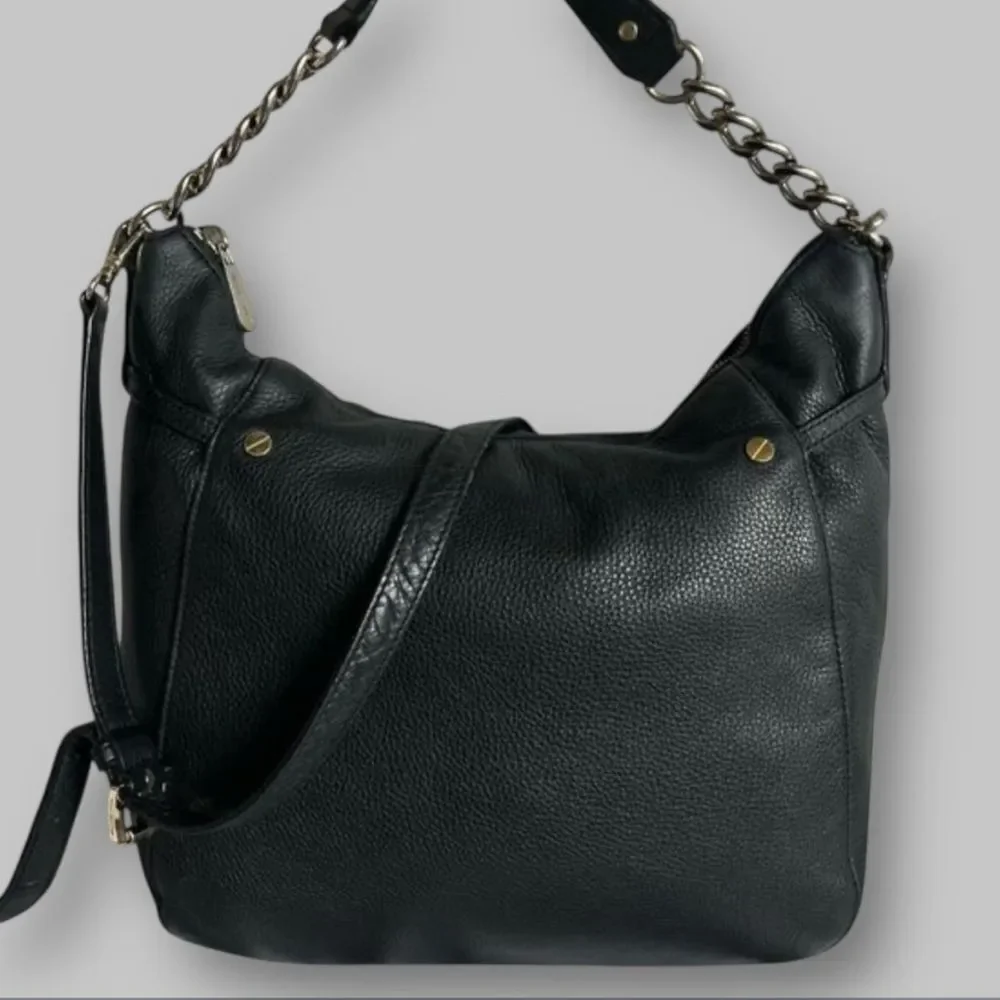 Michael Kors Black Ruched Top and Chain Strap Bag